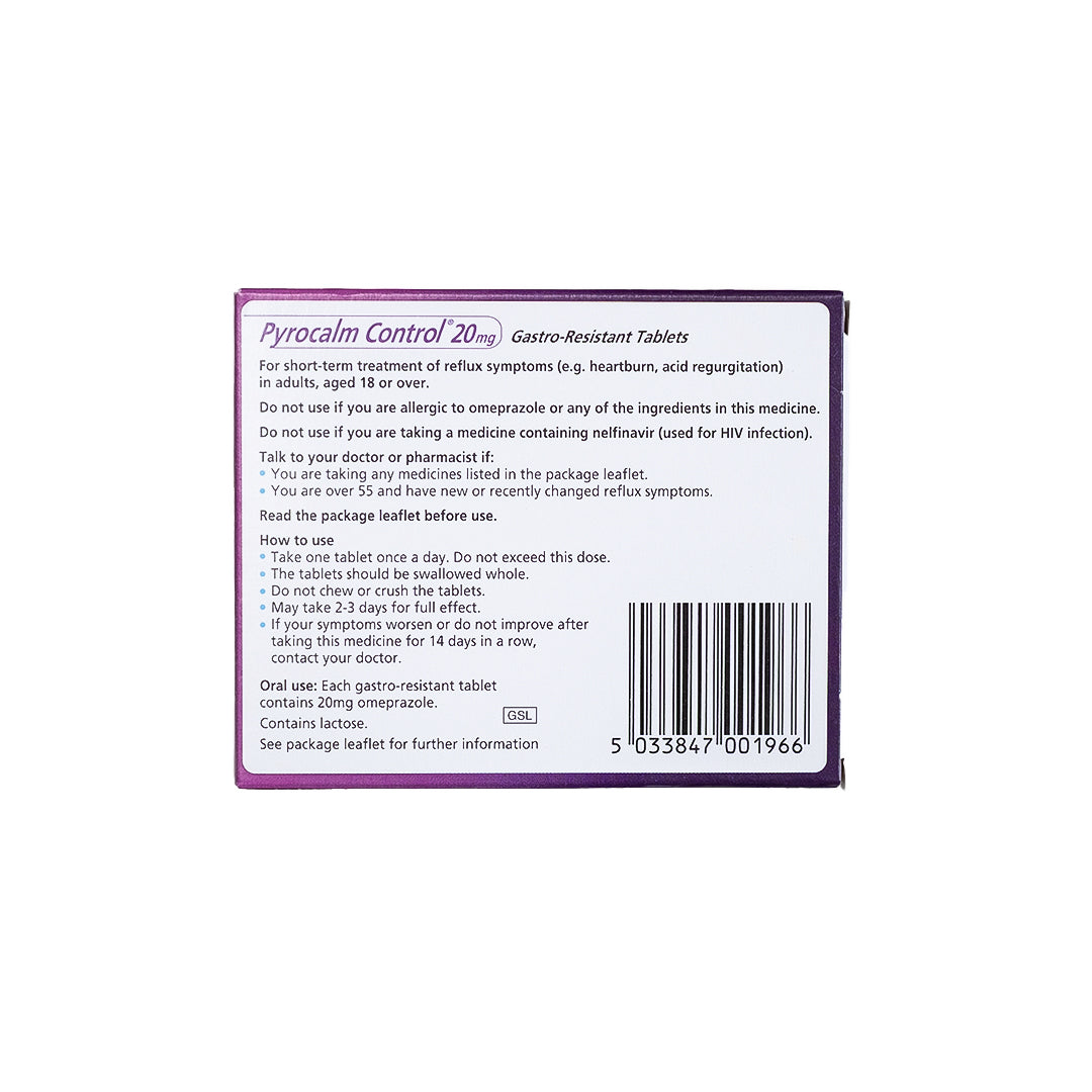 Contrôle Pyrocalm 20 mg